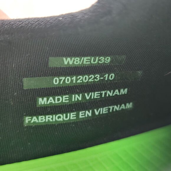 OOFOS OOmega eeZee Shoes Womens 8 Black White Recovery Comfort Platform Slip On - Picture 8 of 12